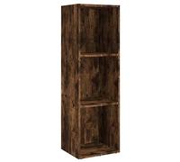 HKTMGDNG Bibliothèque en chêne fumé - 36 x 30 x 114 cm - Meuble TV - En | Étagère flexible avec 3 compartiments pour le salon et la chambre à coucher, peut également être utilisée comme meuble TV.