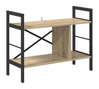HKTMGDNG Bibliothèque en chêne Sonoma 75 x 30 x 58,5 cm avec 3 | Étagère d'appoint industrielle en bois et acier. Idéal comme étagère à plantes ou étagère de classement dans le salon et le