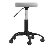 HKTMGDNG Chaise de bureau pivotante en velours gris clair réglable en | Tabouret pivotant ergonomique en velours doux et acier pour bureau à domicile, coiffeuse dans la chambre ou la cabinet.