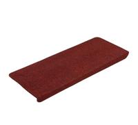 HKTMGDNG Lot de 15 tapis d'escalier autocollants - Rouge - 65 x 24,5 cm | Les marchepieds doux en feutre aiguilleté offrent une protection antidérapante et une isolation acoustique pour les escaliers