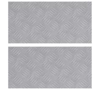 HKTMGDNG Lot de 2 marches d'escalier en aluminium argenté antidérapant 50 x | Protection d'escalier en tôle ondulée pour escalier, terrasse et jardin. Augmente la sécurité de marche en intérieur et en