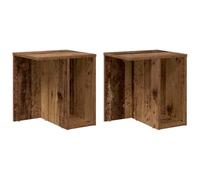 HKTMGDNG Lot de 2 tables d'appoint aspect bois vieilli - 37 x 32 x 40 cm | Dispose d'une étagère de rangement ouverte, mesurant 37 x 32 x 40 cm, idéale pour les tables de chevet de chambre ou le salon