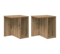 HKTMGDNG Lot de 2 tables d'appoint en chêne Artisan - 37 x 32 x 40 cm | Dispose d'une étagère de rangement ouverte, mesurant 37 x 32 x 40 cm, idéale pour les tables de chevet de chambre ou le salon