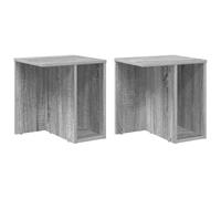 HKTMGDNG Lot de 2 tables d'appoint Sonoma grises - 37 x 32 x 40 cm - Table | Dispose d'une étagère de rangement ouverte, mesurant 37 x 32 x 40 cm, idéale pour les tables de chevet de chambre ou le salon