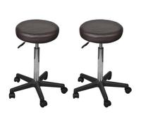HKTMGDNG Lot de 2 tabourets de bureau réglables en hauteur en cuir | Tabouret de travail ergonomique avec roulettes lisses et vérin à gaz pour bar, cabinet, salon de beauté ou bureau à domicile.