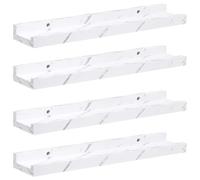 HKTMGDNG Lot de 4 étagères murales aspect marbre blanc 40 x 9 x 3 cm | Étagère flottante modulaire aspect pierre élégante pour salon, chambre à coucher et bureau. Étagère murale peu encombrante