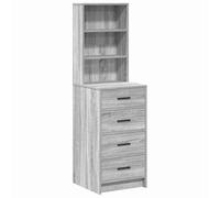HKTMGDNG Meuble haut gris sonoma 40 x 41 x 135 cm avec 4 tiroirs | Armoire étroite multi-usages pour salle à manger et couloir, façades mates faciles d'entretien, charge jusqu'à 60 kg