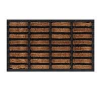 HKTMGDNG Paillasson rectangulaire 45 x 75 cm en caoutchouc et fibre de coco | Paillasson antidérapant noir marron pour couloir, véranda et couloir de maison. Résistant aux intempéries