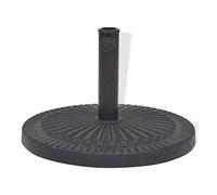 HKTMGDNG Pied de parasol rond en résine Noir 29 kg 38/48 mm | Support de parasol robuste en résine et acier pour terrasse avec deux adaptateurs et boulons de verrouillage pratiques.