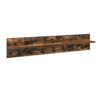 HKTMGDNG Porte-manteau mural en chêne fumé 100 x 10,5 x 18 cm | Crochets peu encombrants pour couloir et entrée. Design robuste en bois pour manteaux et sacs.