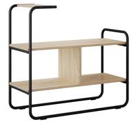 HKTMGDNG Table console en chêne Sonoma - 80 x 35 x 75 cm - En bois | Buffet étroit avec 2 étagères pour couloir et salon. Cadre en acier robuste avec pieds en plastique qui protègent le sol.