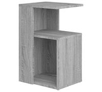 HKTMGDNG Table d'appoint gris Sonoma - 36 x 30 x 56 cm - Table basse en forme de G - Petite table de chevet avec étagère pour salon, chambre à coucher, table basse, porte-revues