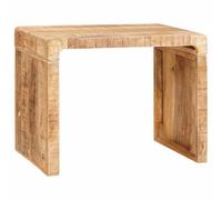 HKTMGDNG Table d'appoint marron 60 x 35 x 46 cm en bois massif de mangue, table basse rustique, rectangulaire, pour salon et chambre à coucher, petite table de chevet moderne en bois