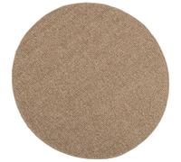 HKTMGDNG Tapis rond Agira naturel Ø 120 cm lavable en polyester | Tapis antidérapant et insonorisant dans les tons naturels pour salon, chambre à coucher, couloir et terrasse.