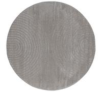HKTMGDNG Tapis rond Galati gris Ø 120 cm lavable | Tapis antidérapant et insonorisant en polyester pour chambre à coucher, couloir et salon à poils moyens.