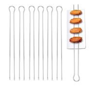 HKVTVCYPYA Ensemble de brochettes de Barbecue Double en U, 6/10/12 pièces, brochettes de Kebab en acier inoxydable, bâtons de cuisson en métal, outils de pique-nique Camping(6pcs)