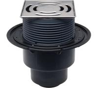 HL Hutterer & Lechner HL3100Pr Siphon de sol DN50/75/110 vertical, ht, GV Primus, grille KlickKlack 138 x 138 mm, 1 pièce.