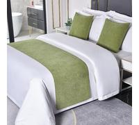 HLASMSPE Chemins de Lit Hôtel Écharpes de Lit Modernes Literie Solide Couleur Couvre-lit Décor Couvre-lits Couvertures de Protection, Vert Clair, Chemin de lit 50x210cm pour lit de 1,5m