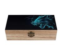 HLBSDM Boîte de rangement en bois Purple Wolf avec couvercle à charnière, coffret cadeau vintage en bois naturel, boîte à bijoux décorative rustique, 20 cm L x 10 cm l x 6 cm H