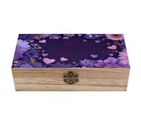 HLBSDM Boîte de rangement en bois Wolf avec couvercle à charnière, coffret cadeau vintage en bois naturel, boîte à bijoux décorative rustique, 20 cm L x 10 cm l x 6 cm H