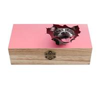 HLBSDM Boîte de rangement en bois Wolf avec couvercle à charnière, coffret cadeau vintage en bois naturel, boîte à bijoux décorative rustique, 20 cm L x 10 cm l x 6 cm H