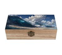 HLBSDM Coffret de rangement en bois rose sable de rêve avec couvercle à charnière, coffret cadeau vintage en bois naturel, boîte à bijoux décorative rustique, 20 cm L x 10 cm l x 6 cm H