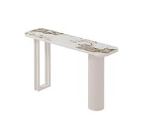 HLDJYLZS Table Console en Pierre Frittée, Cadre en Acier au Carbone | Pierre frittée, acier au carbone, style italien moderne, design gain de place, entrée, couloir, salon