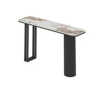 HLDJYLZS Table Console en Pierre Frittée, Cadre en Acier au Carbone | Pierre frittée, acier au carbone, style italien moderne, design gain de place, entrée, couloir, salon