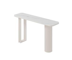 HLDJYLZS Table Console en Pierre Frittée, Cadre en Acier au Carbone | Pierre frittée, acier au carbone, style italien moderne, design gain de place, entrée, couloir, salon
