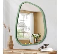 HLFMVWE Asymétrique Miroir Petit 40 x 30 CM Miroir Mural irrégulier Cadre en Bois Moderne Forme Unique vanité Murale Miroir Artistique décoratif pour Salon Chambre à Coucher Salle de Bains