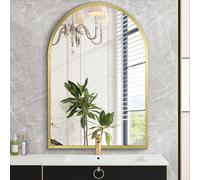 HLFMVWE Miroir Arqué Miroir Mural de Salle de Bain 30 x 40CM Métal Brossé Miroir Mural pour Salon Chambre Entrée Décoration Maison