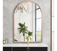 HLFMVWE Miroir Mural arqué pour Salle de Bain 45 x 65CM Miroir Mural en métal brossé pour Salle de séjour Chambre à Coucher Entrée de la pièce vanité Décoration intérieure