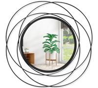 HLFMVWE Miroir Rond Noir de 61 cm pour Décoration Murale - Salle de Bain, Salon, Ferme, Entrée, Couloir - Miroir de Courtoisie Décoratif Circulaire