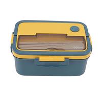 HLHLH Récipient Alimentaire En Plastique Résistant À La Chaleur, Boîte Déjeuner Bento De 1500 Ml, Portable Avec Poignée, Étanche, Compartimenté for Enfants, Adolescents Et Adultes(Elegant Blue)