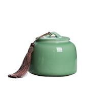 HLHLOP777 Pot de rangement de cuisine Ceramic Tea Canister With Airtight Lid Storage Container Tins For, Coffee, Nuts, Spice, Sugar Pot à thé en feuilles(Green)