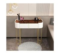 HLHLOP777 Tabouret de Coiffeuse Bureau de vanité Simple et Moderne avec Bureau d'écriture à Plateau en Verre 2 tiroirs Chambre à Coucher Meubles(Petit)