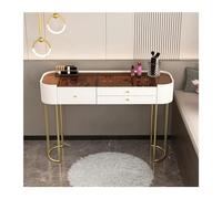 HLHLOP777 Tabouret de Coiffeuse Bureau de vanité Simple et Moderne avec Bureau d'écriture à Plateau en Verre 2 tiroirs Chambre à Coucher Meubles(Grand)