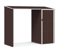 hliofuir Abri de jardin avec rangement à bûches 245 x 98 x 159 cm en métal | Abri de jardin robuste en acier galvanisé pour votre jardin avec fentes d'aération et toit flexible à monter.