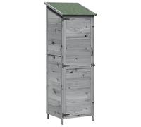 hliofuir Abri de jardin en bois gris 59,5 x 56 x 176,5 cm | Abri de jardin compact pour terrasse et horticulture avec toit en asphalte et porte d'aération pour un espace extérieur bien