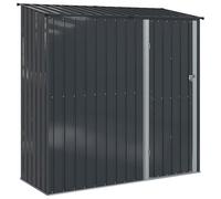 hliofuir Abri de jardin en métal anthracite 203 x 85,5 x 200 cm | Abri à outils spacieux pour terrasse avec toit incliné et système de verrouillage pour un rangement ordonné.