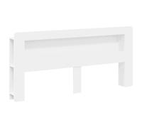hliofuir Armoire pour tête de lit - 193 x 18,5 x 100 cm - En bois - Blanc | Meuble de rangement pratique pour chambre à coucher avec étagères verticales et compartiment avant pour la décoration.