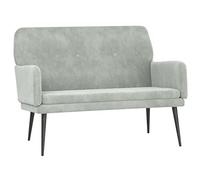 hliofuir Banc rembourré en velours gris clair 108 x 79 x 79 cm | Rembourrage doux avec accoudoirs pour des heures de lecture confortables dans la chambre ou le couloir