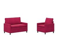 hliofuir Ensemble de canapé 2 pièces, en velours, bordeaux, 1 et 2 places | Ensemble de canapé élégant avec housse en velours doux, coussins double couche et cadre en métal pour salon et chambre d'amis