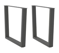 hliofuir Lot de 2 pieds de table à manger Anthracite 90 x 72 cm en forme de | La plaque de montage pré-percée et les pieds réglables offrent une protection contre le basculement dans la salle à manger