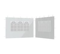 hliofuir Lot de 2 tentes de fête - Parois latérales - Avec fenêtre - PE | Paravent pratique avec fenêtres décoratives en arc pour jardin et terrasse, fixation facile par fermeture .