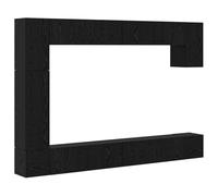 hliofuir Lot de 9 meubles TV muraux aspect chêne noir | Meuble de salon polyvalent pour le salon ou la chambre d'amis, avec 9 armoires pour un rangement sans poussière.