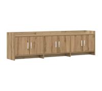 hliofuir Meuble TV bas en chêne Artisan 168 x 33 x 47 cm | Buffet moderne avec 6 portes et poignées en métal pour un grand espace de rangement dans le salon ou la chambre d'adolescent.