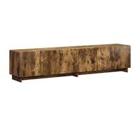 hliofuir Meuble TV bas en chêne fumé 180 x 34,5 x 40 cm | Meuble TV élégant à 6 portes pour le salon. Grand espace de rangement pour appareils multimédias et accessoires au design