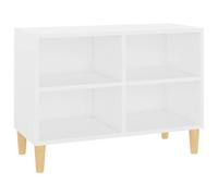 hliofuir Meuble TV blanc 69,5 x 30 x 50 cm avec 4 compartiments Skandi | Buffet compact au design scandinave avec 4 compartiments ouverts pour le salon et la chambre à coucher.