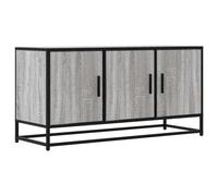 hliofuir Meuble TV gris Sonoma 100 x 35 x 50 cm Meuble bas en bois | Meuble bas industriel avec structure en métal solide et beaucoup d'espace de rangement pour le salon et la chambre à coucher.